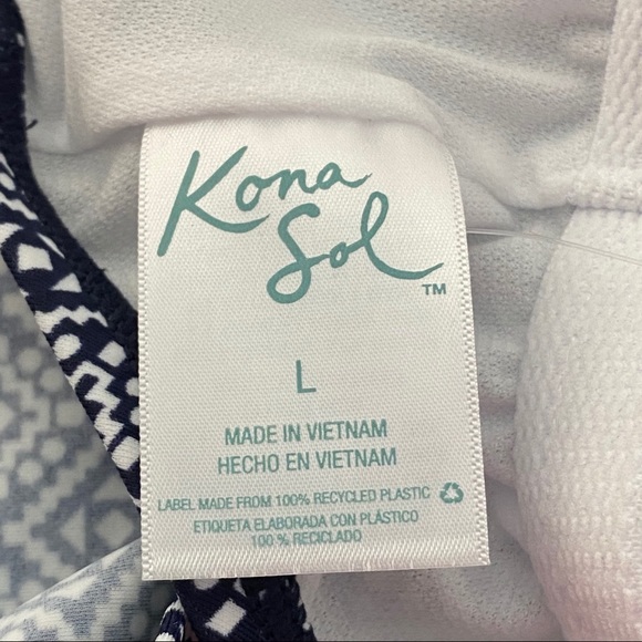 Kona Sol Racerback w/ Keyhole Blue Tankini Top - Picture 7 of 9